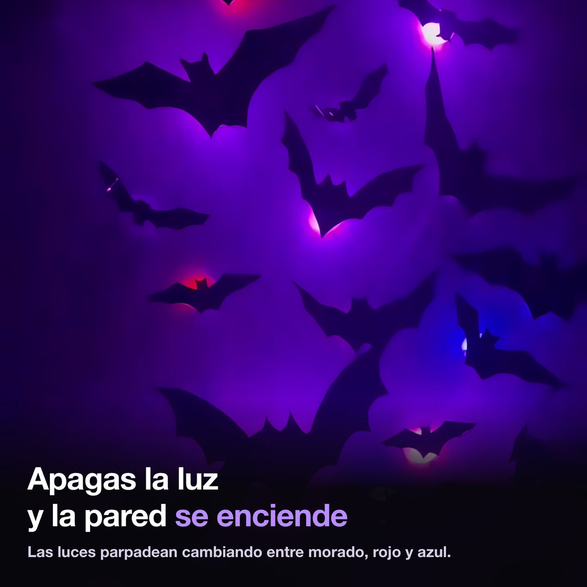 Murciélagos con luz LED en la oscuridad