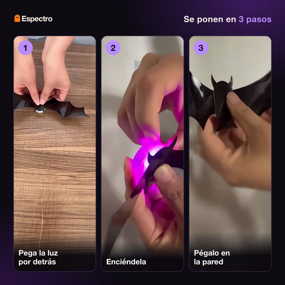 Cómo se colocan los murciélagos con luz LED