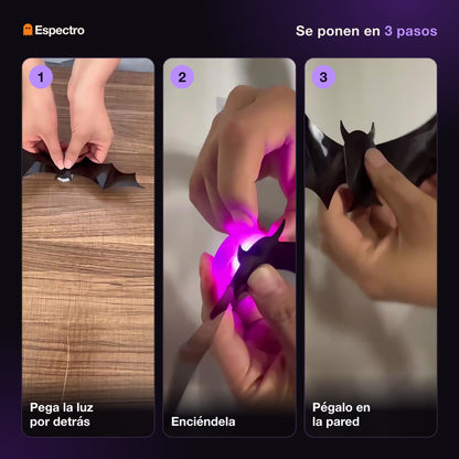 Cómo se colocan los murciélagos con luz LED