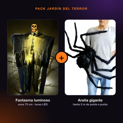 Pack fantasma luminoso y araña gigante