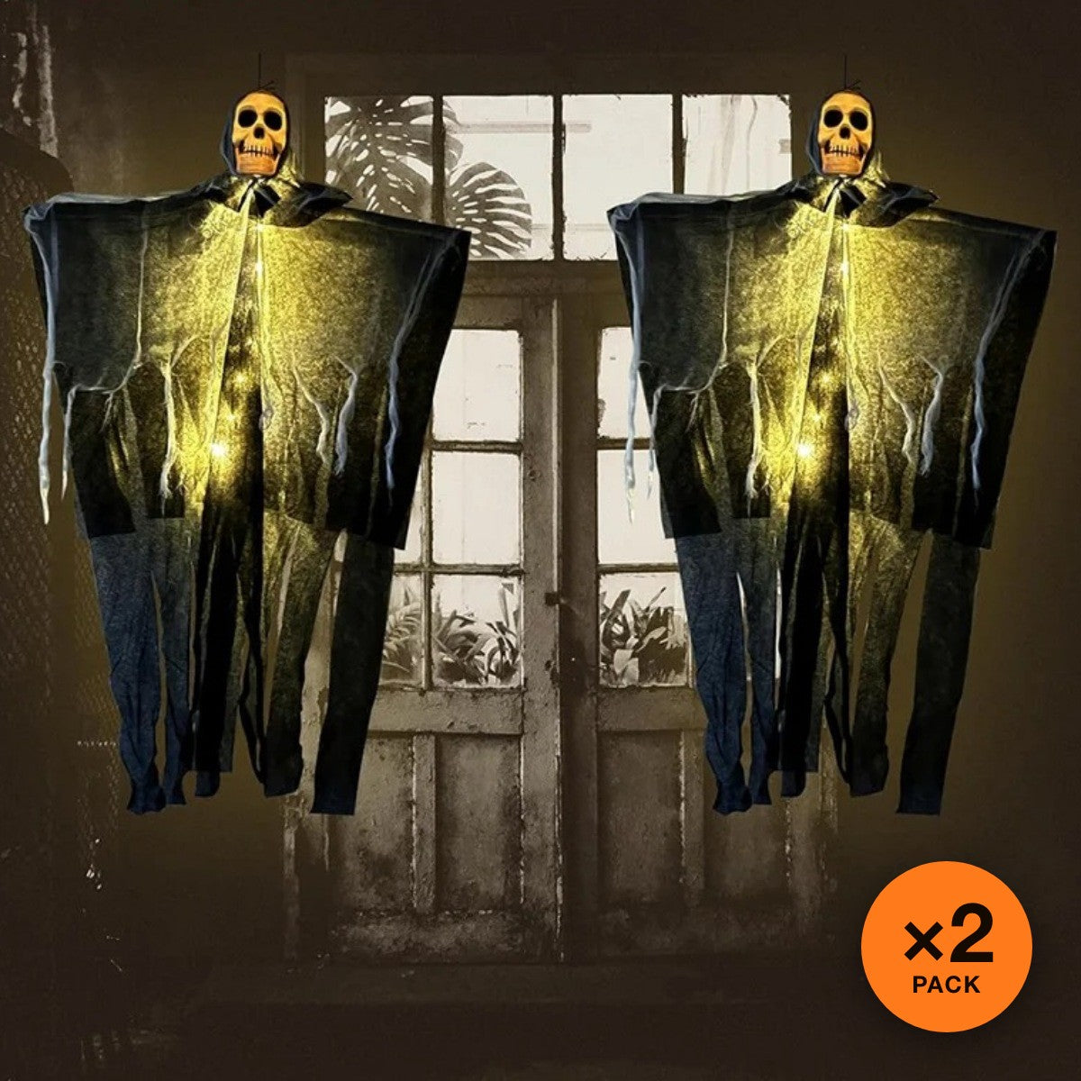 Pack de 2 fantasmas colgantes luminosos